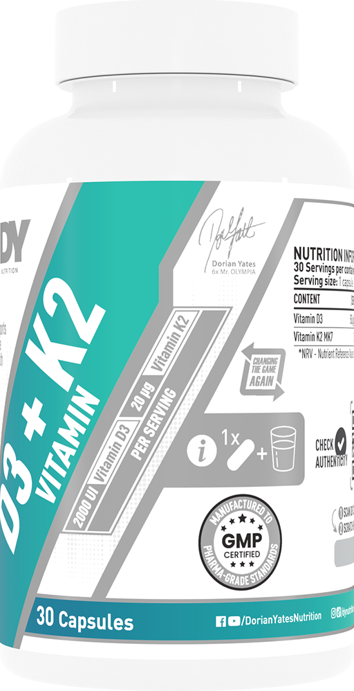 Dorian Yates Nutrition D3 + K2 Vitamin - 30 caps