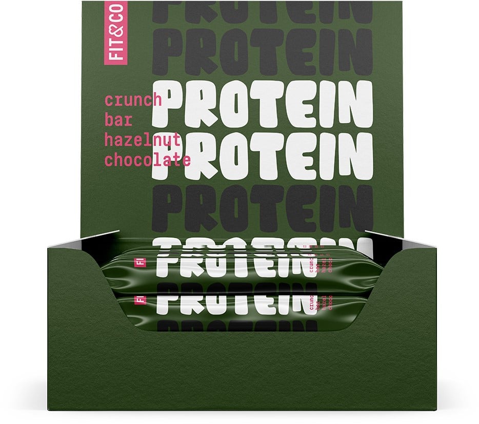 Fit & Co Protein Crunch Bar - 10 x 55 g - Hazelnut Chocolate