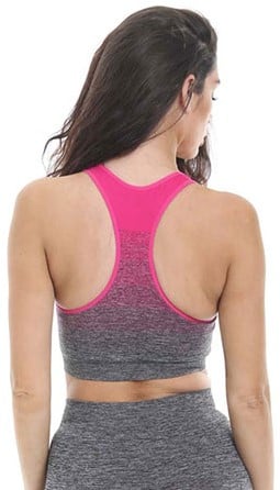 Golds Gym Ladies Seamless Top - XS/S - Pink/Charcoal
