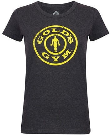 Golds Gym Ladies T-Shirt Logo - Charcoal - XS