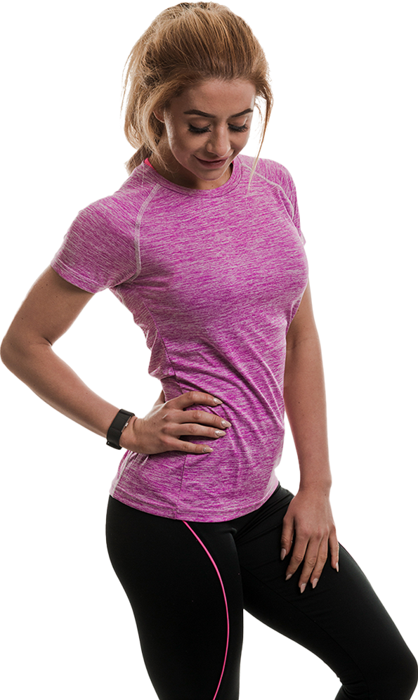 Golds Gym Ladies T-Shirt Raglan - Lilac Marl