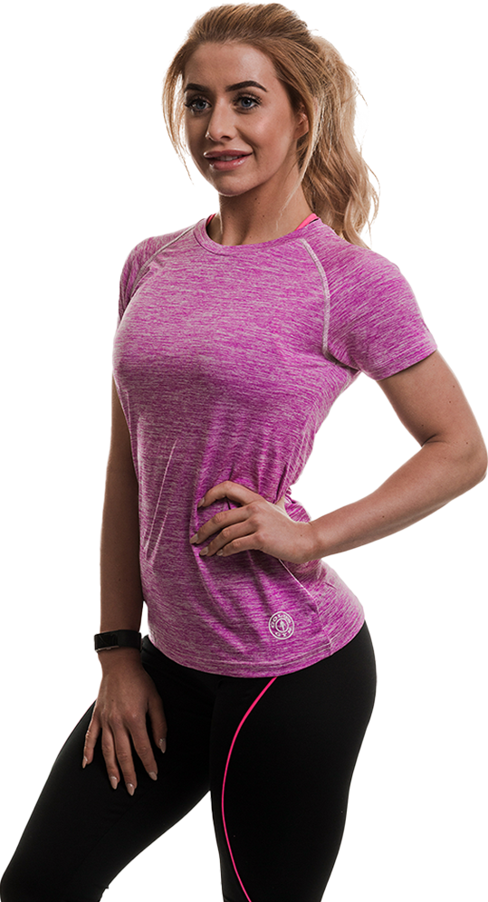 Golds Gym Ladies T-Shirt Raglan - Lilac Marl