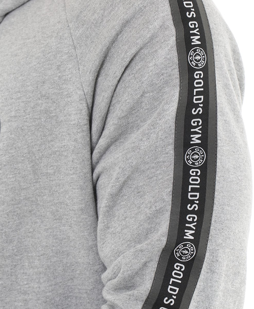 Golds Gym Zipper Hoodie Branded Tape - Grey - S
