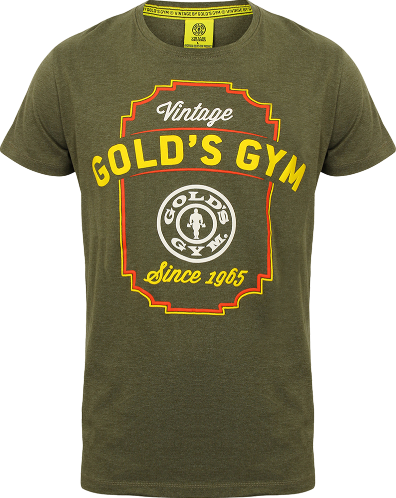 Golds Gym T-Shirt Vintage - S - Army Marl