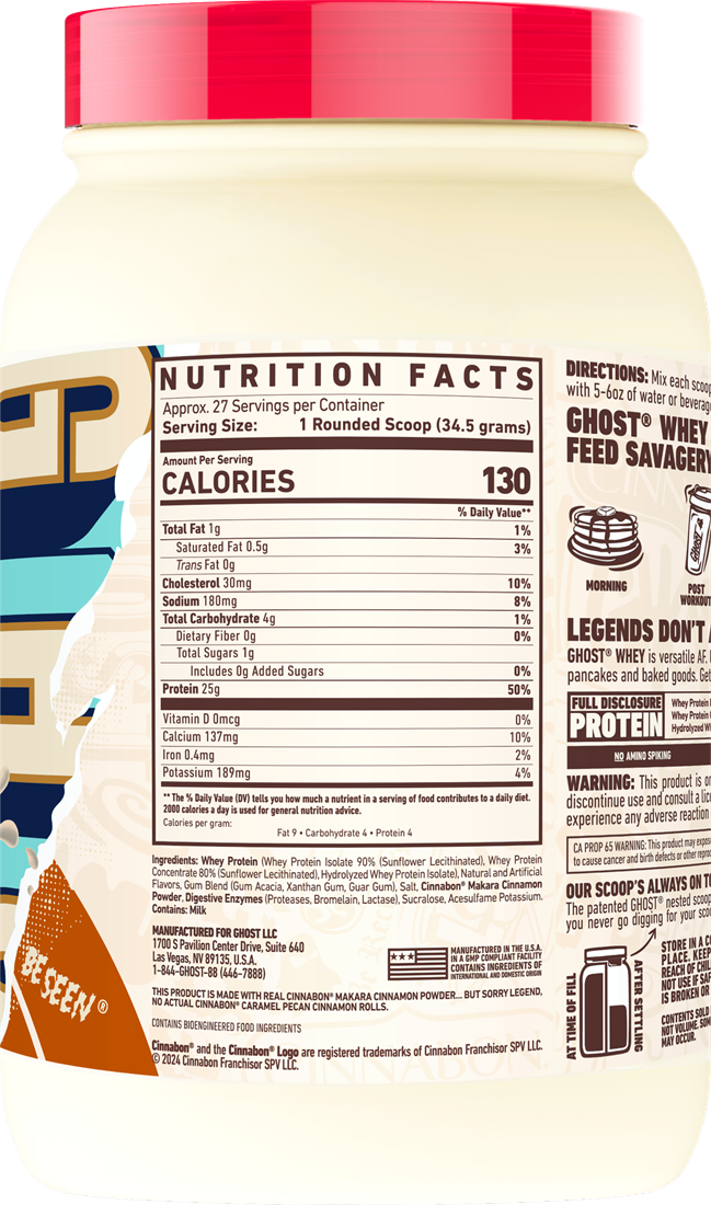 Ghost Whey - 27 servings - Cinnabon Caramel Pecan