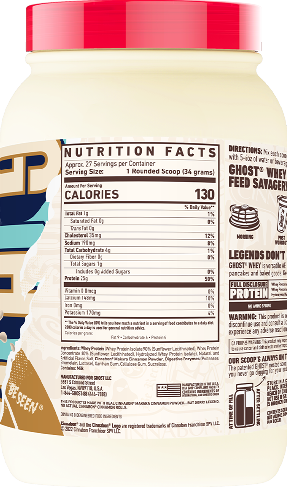 Ghost Whey - 27 servings - Cinnabon