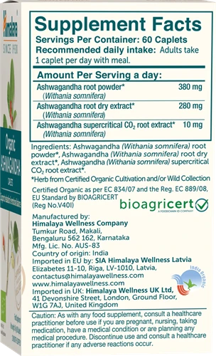 Himalaya Organic Ashwagandha - 60 caps