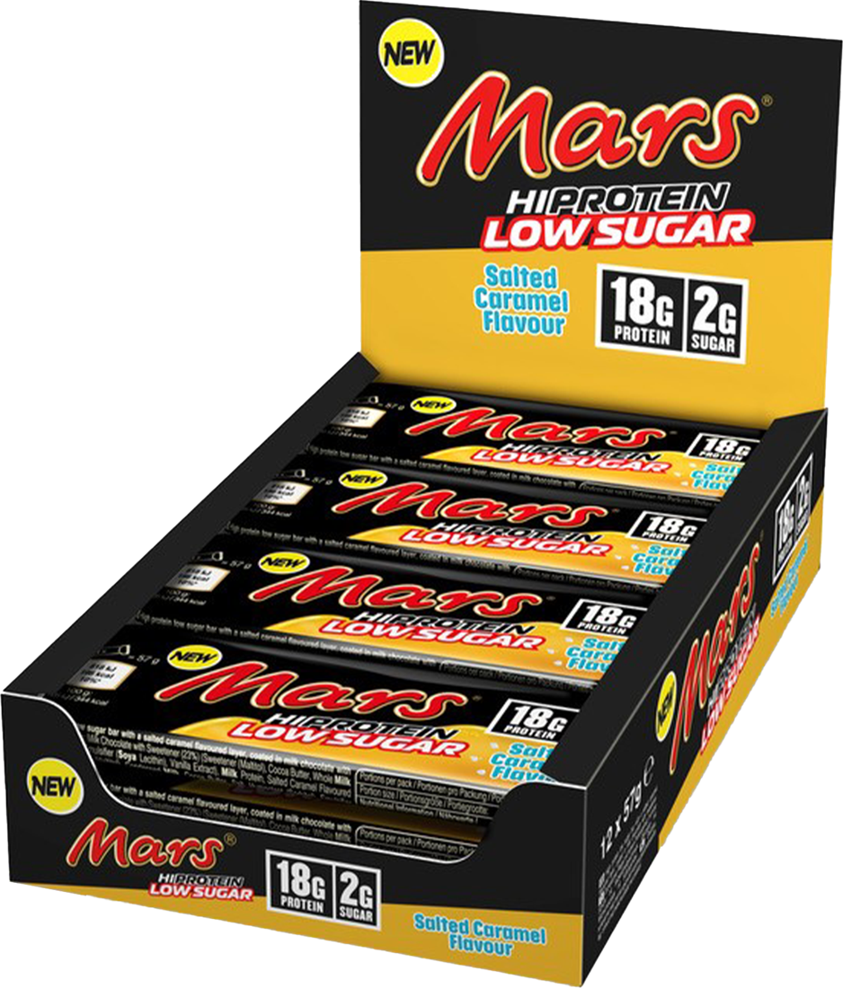Mars HiProtein Low Sugar Bar - 12 x 57 g - Salted Caramel