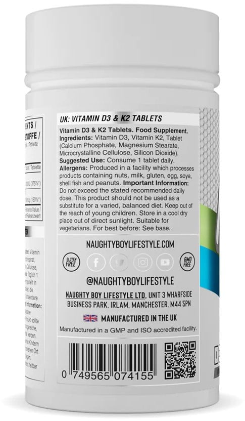 Naughty Boy Vitamin D3+K2 - 120 tabs