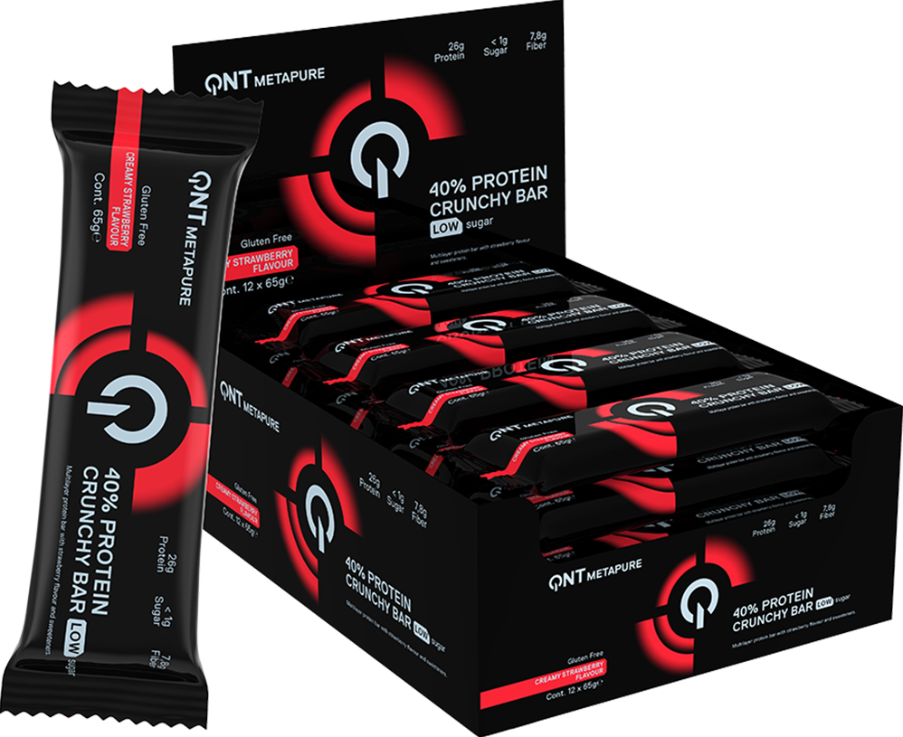 QNT 40% Protein Crunchy Bar - 12 x 65 g