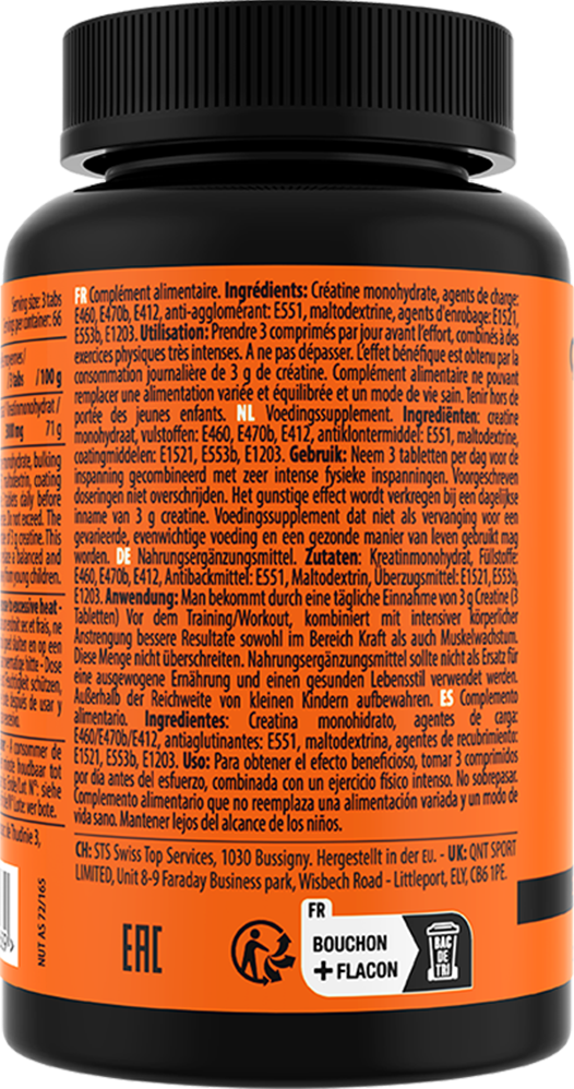 QNT Creatine Monohydrate Pure - 200 tabs