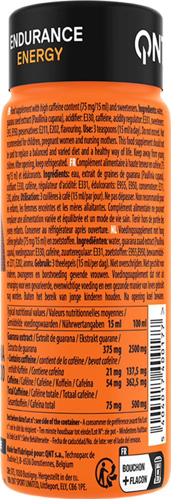 QNT Guarana Kick 2000 mg - 12 x 80 ml - Bitter Coffee