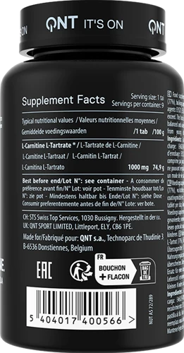QNT Maxi L-Carnitine 1000 mg - 90 tabs
