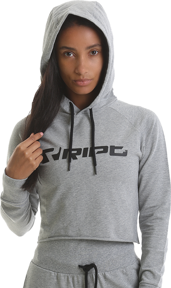 RIPT RCLSWT719 Ladies Cropped Hoodie - Grey