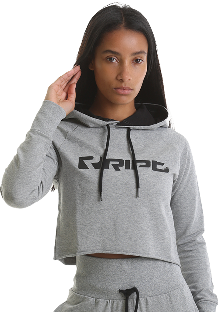 RIPT RCLSWT719 Ladies Cropped Hoodie - Grey