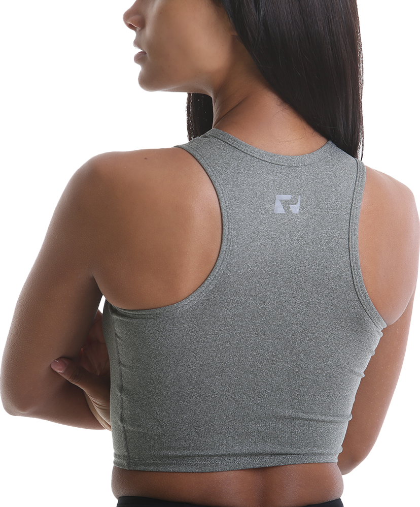 RIPT RCLTOP732 Ladies Crop Top - Grey Marl