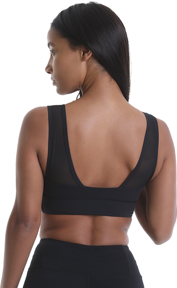RIPT RCLTOP734 Ladies Crop Top Mesh - Black