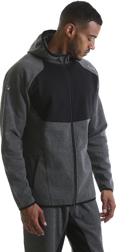 RIPT RCSWT709 Mens Hooded Zip Thru - Grey Marl