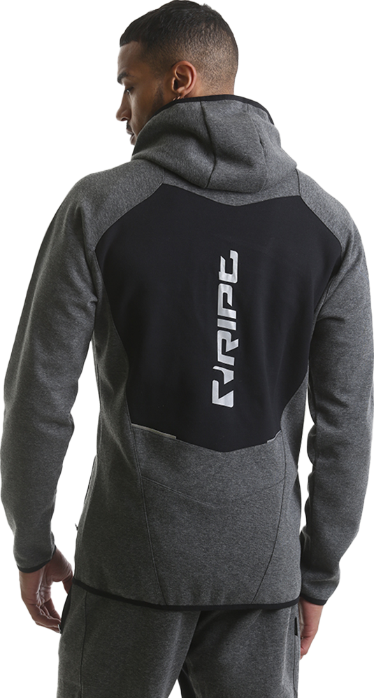 RIPT RCSWT709 Mens Hooded Zip Thru - Grey Marl