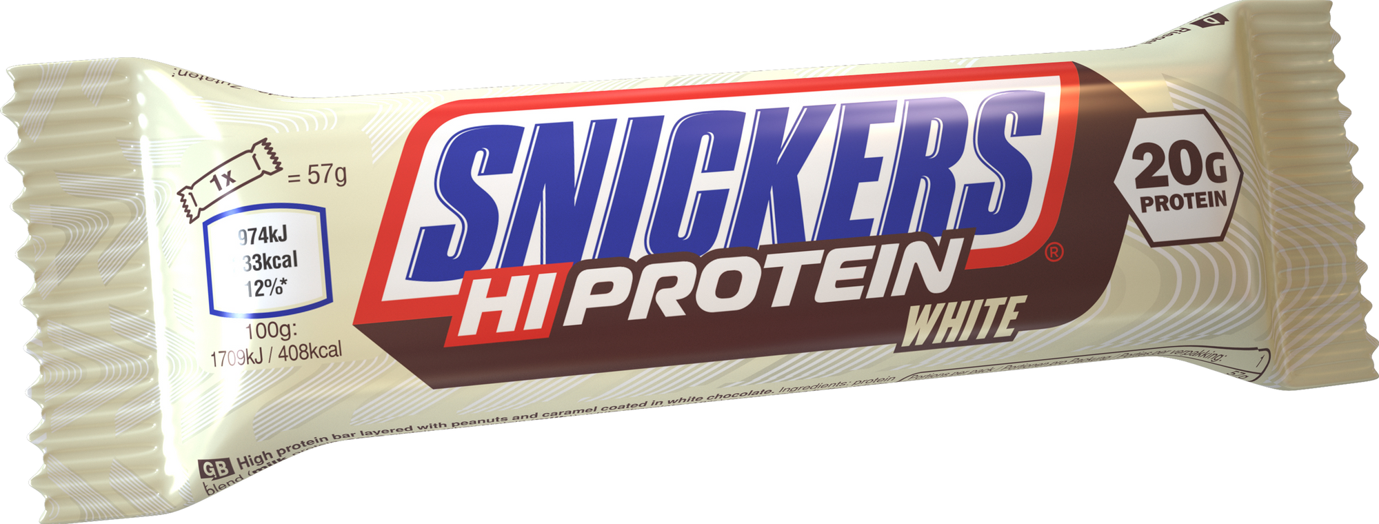 Snickers HiProtein Bar - 12 x 57 g - White Chocolate