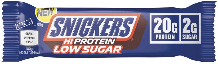 Snickers HiProtein Low Sugar Bar - 12 x 57 g - Original