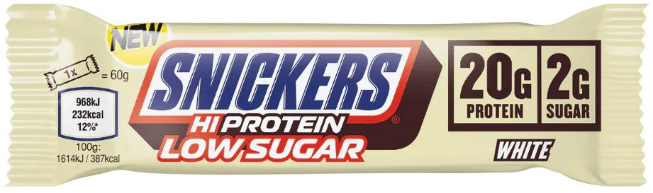 Snickers HiProtein Low Sugar Bar - 12 x 57 g - White