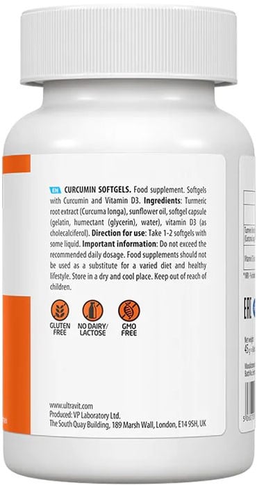 Ultravit Curcumin D3 - 60 softgels