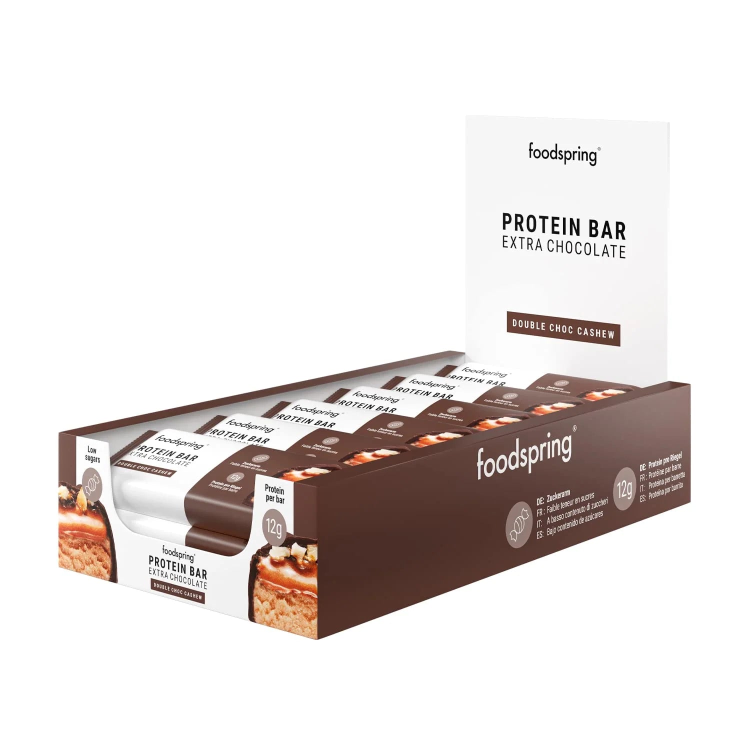 Foodspring Protein Bar Extra Chocolate - 12 x 45 gr