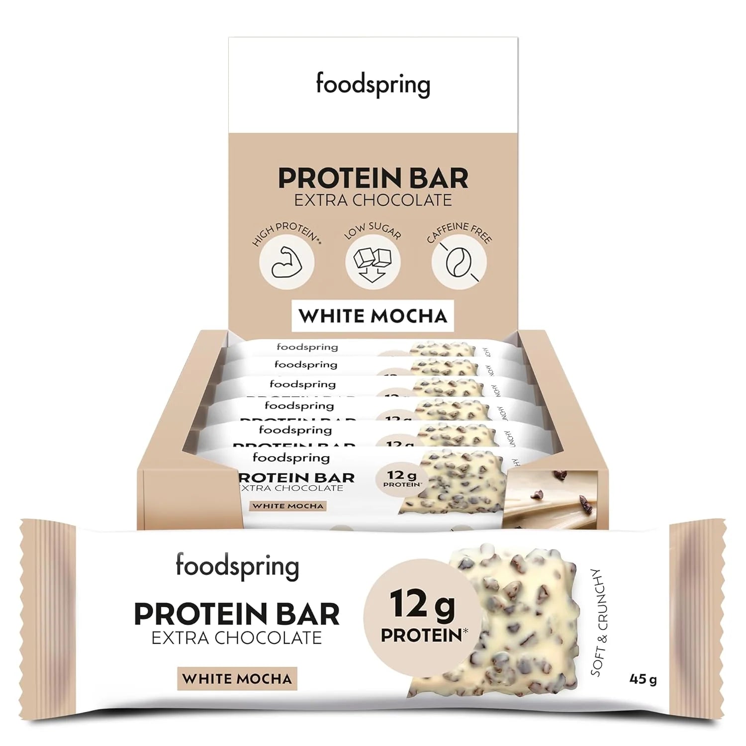 Foodspring Protein Bar Extra Chocolate - 12 x 45 gr