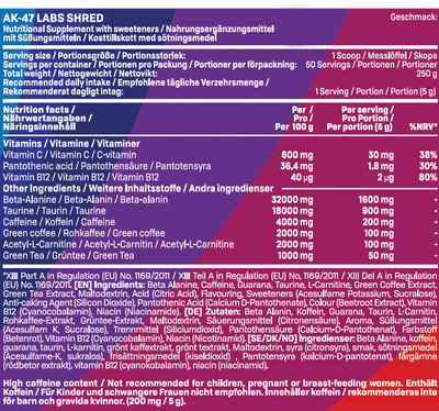 AK-47 Labs Shred Fatburner - 250 g