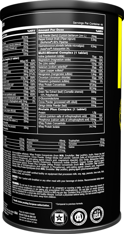 Animal Pak - 44 packs