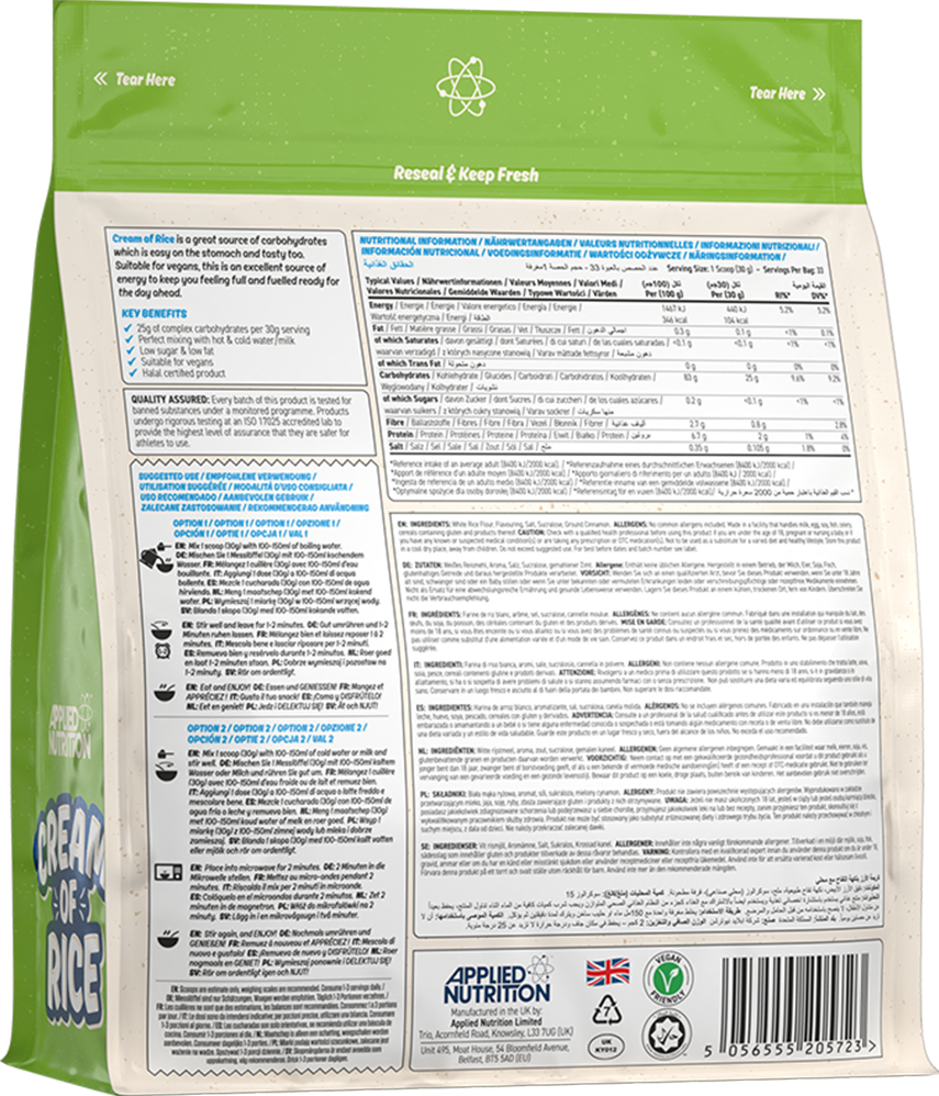 Applied Nutrition Cream of Rice - 1000 g