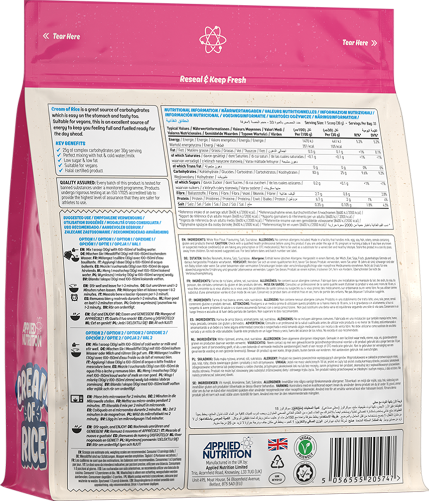 Applied Nutrition Cream of Rice - 1000 g