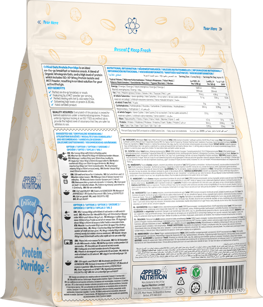 Applied Nutrition Critical Oats Protein Porridge - 600 g