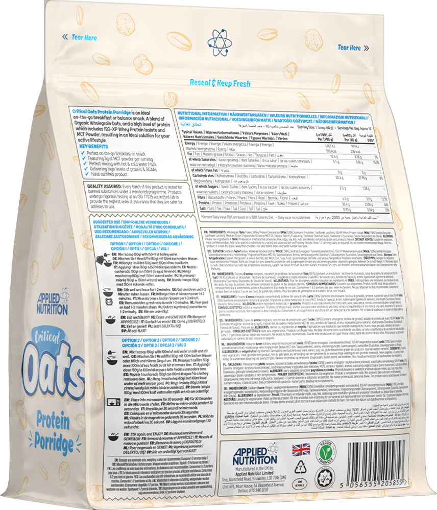 Applied Nutrition Critical Oats Protein Porridge - 600 g