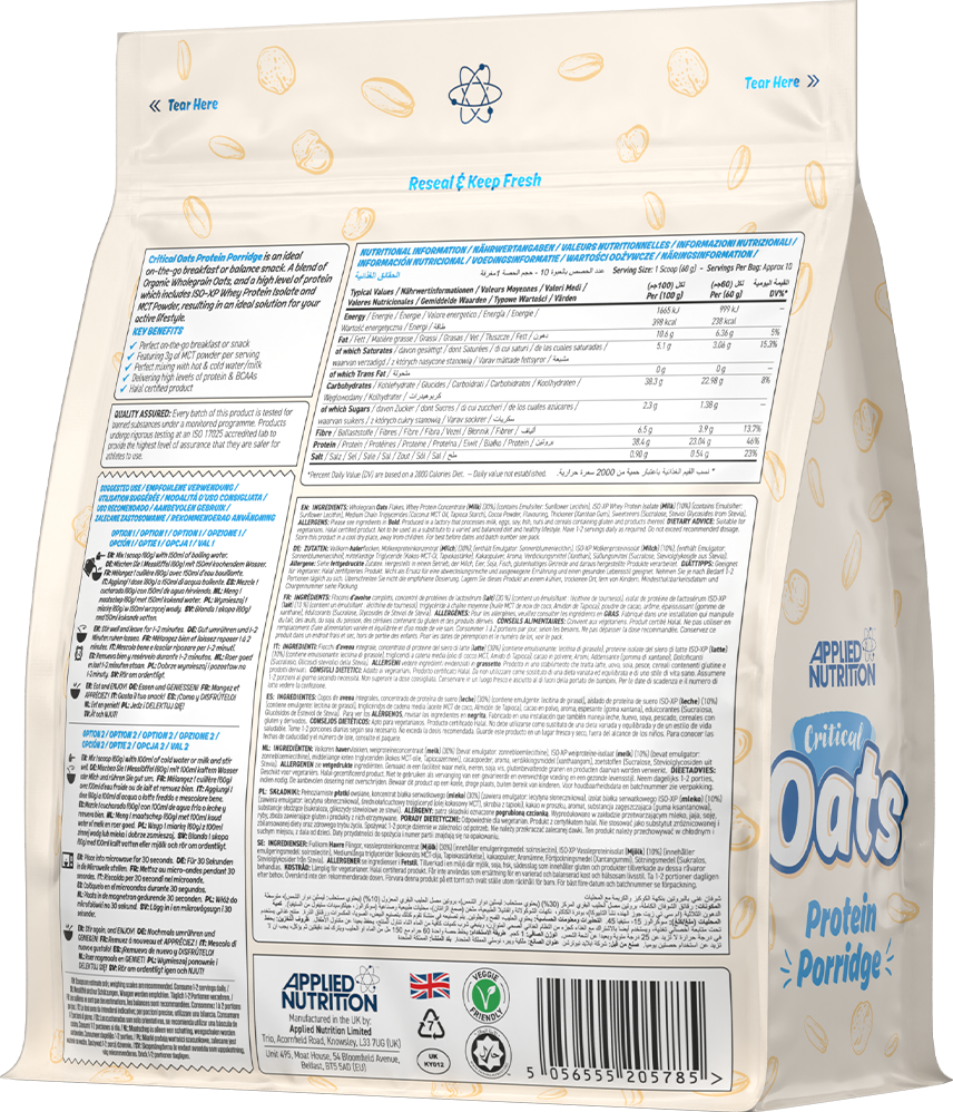 Applied Nutrition Critical Oats Protein Porridge - 600 g