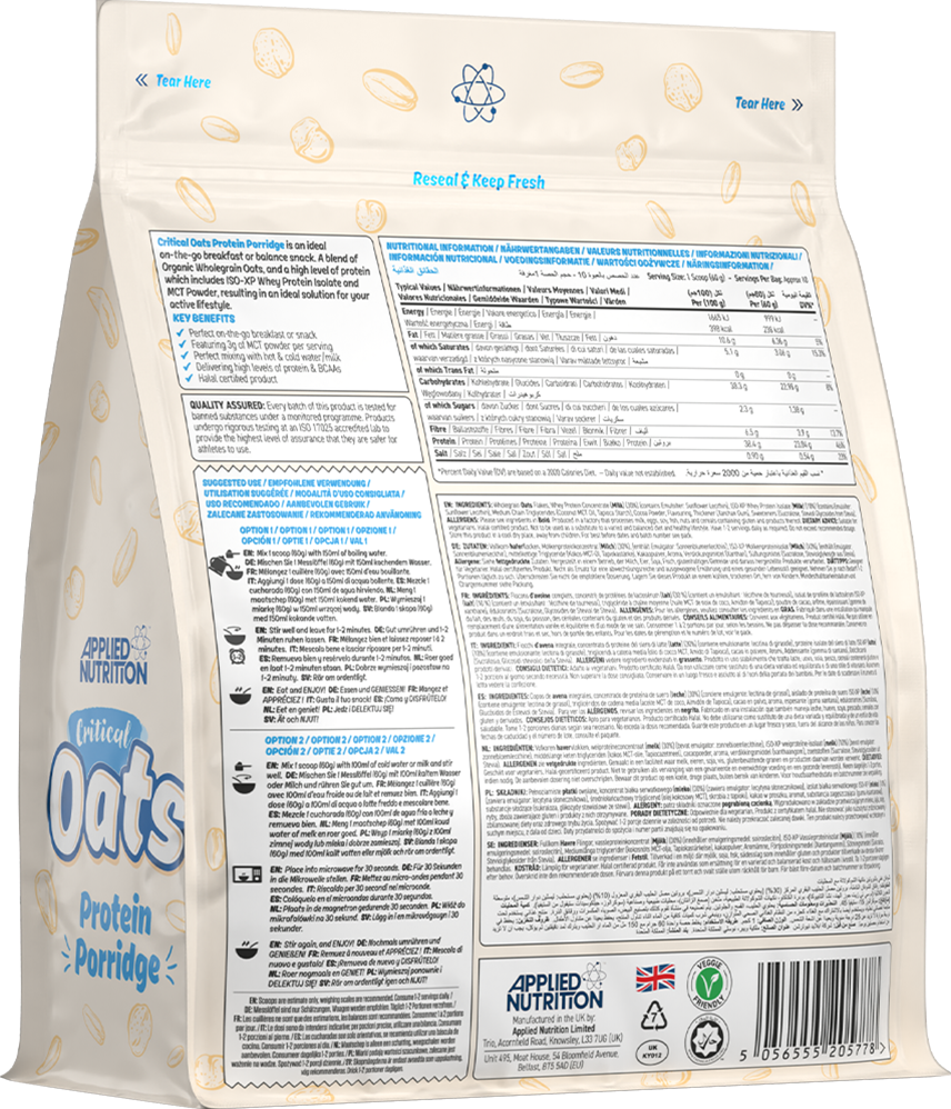 Applied Nutrition Critical Oats Protein Porridge - 600 g
