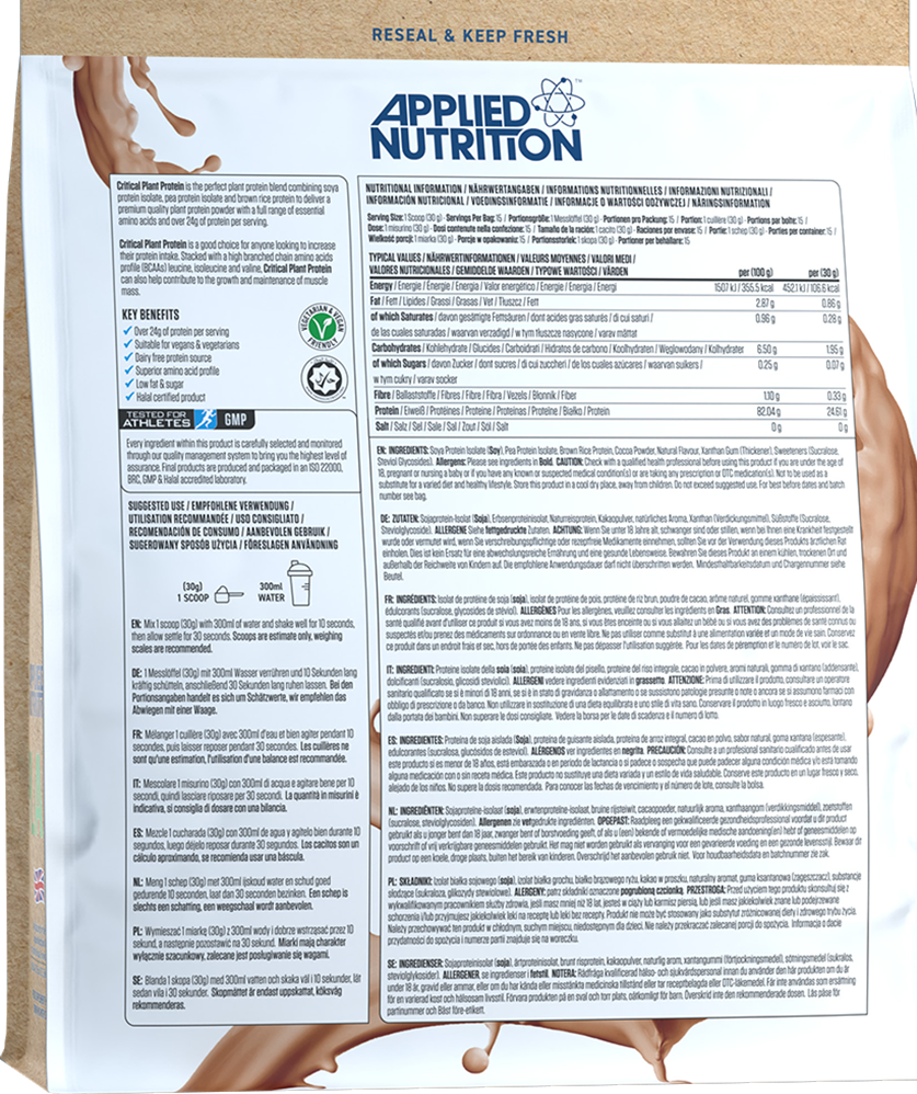 Applied Nutrition Critical Plant Protein - 450 g