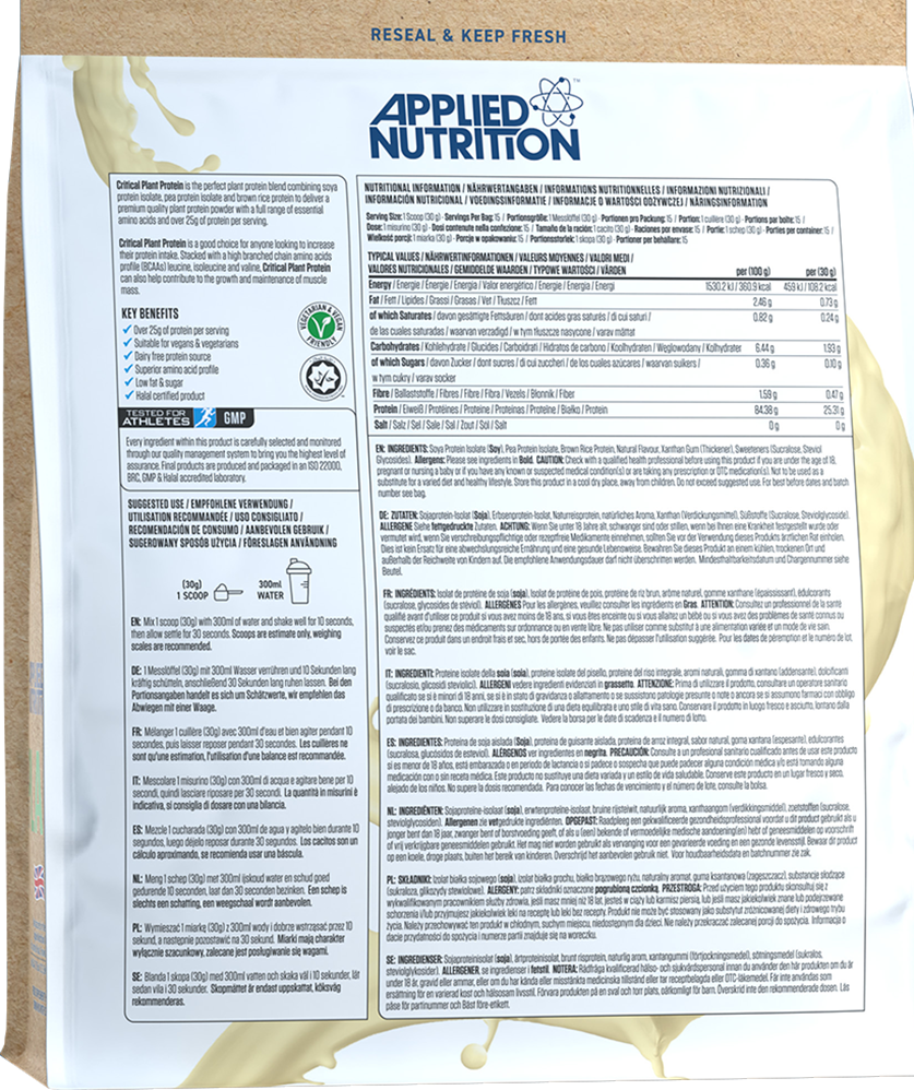 Applied Nutrition Critical Plant Protein - 450 g