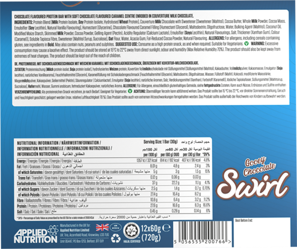 Applied Nutrition Swirl Duo Bar - 12 x 60 g