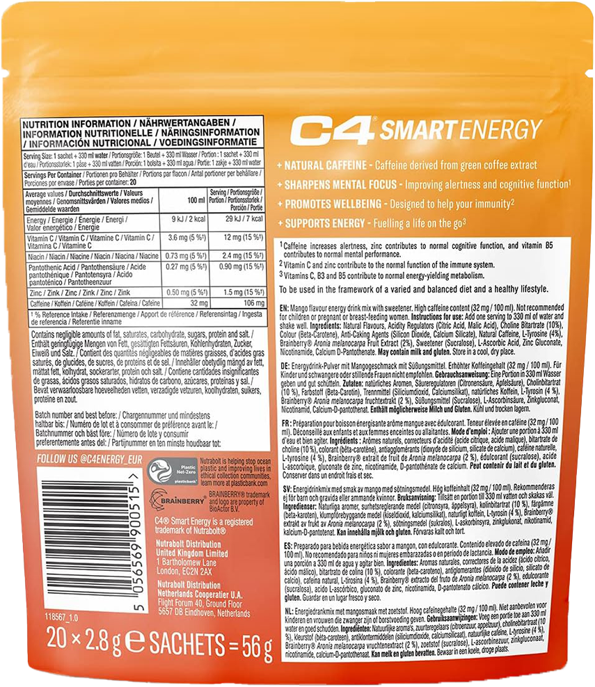 C4 Smart Energy Powder - 20 sachets