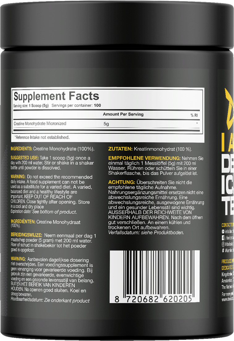 Dedicated Nutrition Micronized Creatine Monohydrate - 500 g