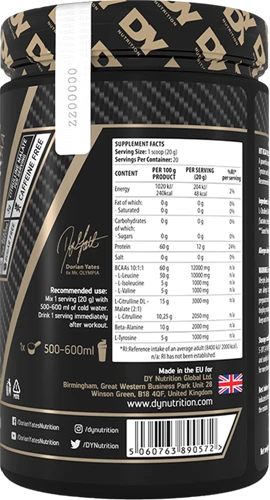 DY Nutrition HIT BCAA 10:1:1 - 400 g