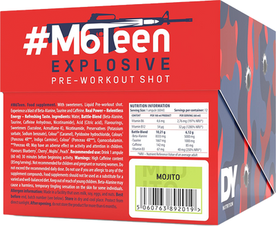 DY Nutrition M6Teen Pre-workout Shots - 12 x 60 ml