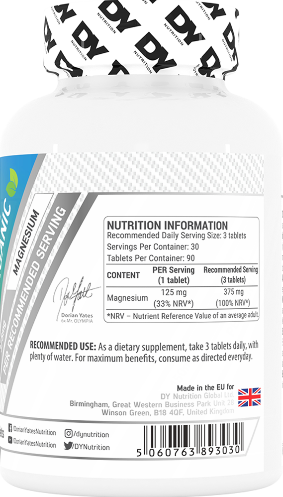 DY Nutrition Magnesium Organic - 90 tabs