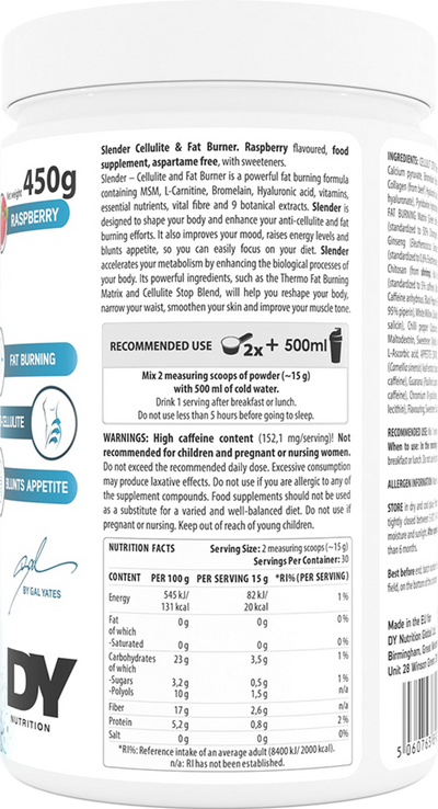 DY Nutrition Slender Cellulite & Fatburner - 250 g