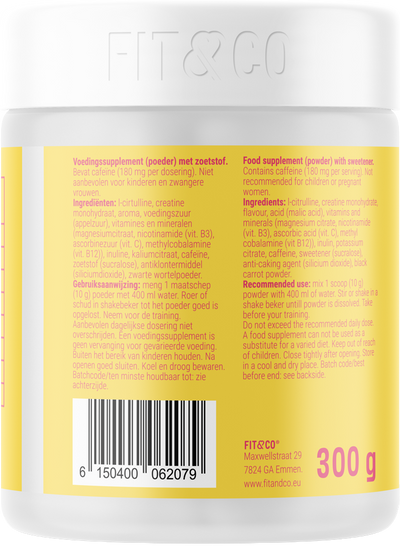 Fit & Co Train Pre-workout - 300 g - Frozen Raspberry