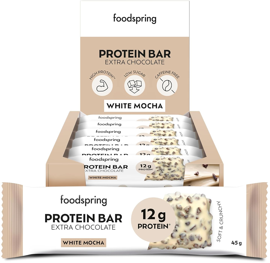 Foodspring Protein Bar Extra Chocolate - 12 x 45 gr