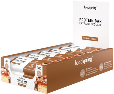 Foodspring Protein Bar Extra Chocolate - 12 x 45 gr