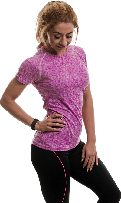 Golds Gym Ladies T-Shirt Raglan - Lilac Marl